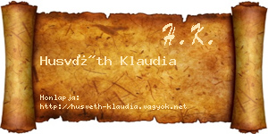 Husvéth Klaudia névjegykártya
